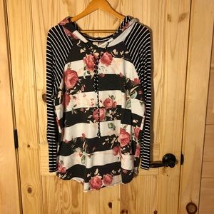 Rose and stripe top